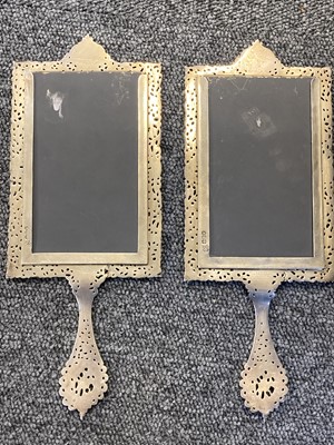Lot 14 - Mirrors. Pair of Scottish silver hand mirrors by R & W Sorley, Glasgow, 1894