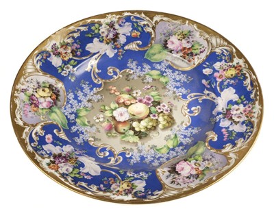 Lot 118 - Charger, Continental porcelain floral charger