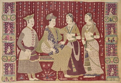Lot 258 - Indian. A large printed textile panel, early-mid 20th century