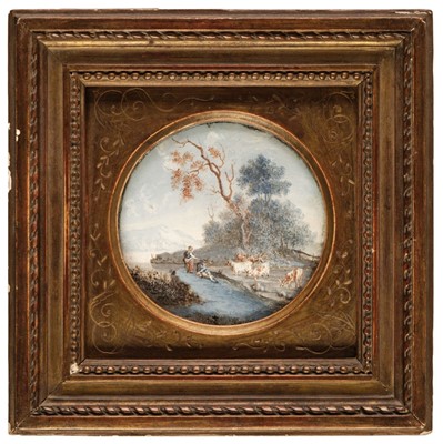 Lot 348 - Lantara (Simon Mathurin, 1729-1778). Miniature rural scene, probably late 18th century