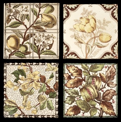 Lot 128 - Tiles. Mixed collection of Victorian pottery tiles