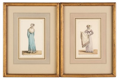 Lot 217 - French School. Two costume designs for dresses, circa 1810