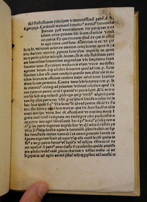 Lot 85 - Morandus (Benedictus) De laudibus Bononiae contra Seneses, Bologna: Ugo Rugerius, 1481