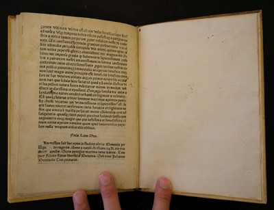 Lot 85 - Morandus (Benedictus) De laudibus Bononiae contra Seneses, Bologna: Ugo Rugerius, 1481