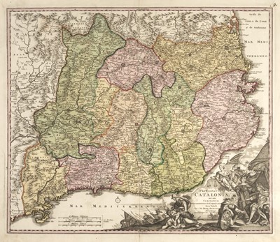 Lot 75 - Spain. Homann (J. B.), Principatus Cataloniae nec non Comitatuum..., Nuremberg, circa 1725