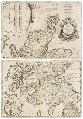 Lot 435 - Scotland. Coronelli (V. M.), Scotia Parte Settentrionale & Scotia Parte Meridionale, circa 1700