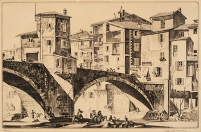 Lot 484 - Wedgwood (Geoffrey Heath, 1900-1977). Sospello, 1935, & 4 other etchings