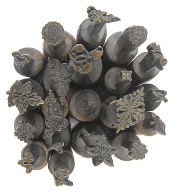 Lot 207 - Decorative finishing tools. A collection of twenty brass decorative finishing tools