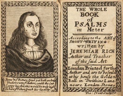 Lot 119 - Rich (Jeremiah). The Whole Book of Psalms in Meter According to the Art of Short-Writing, 1660
