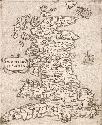 Lot 362 - British Isles. Camocio (Giovanni), Inghilterra et Scotia, F. Bertelli, Venice 1575
