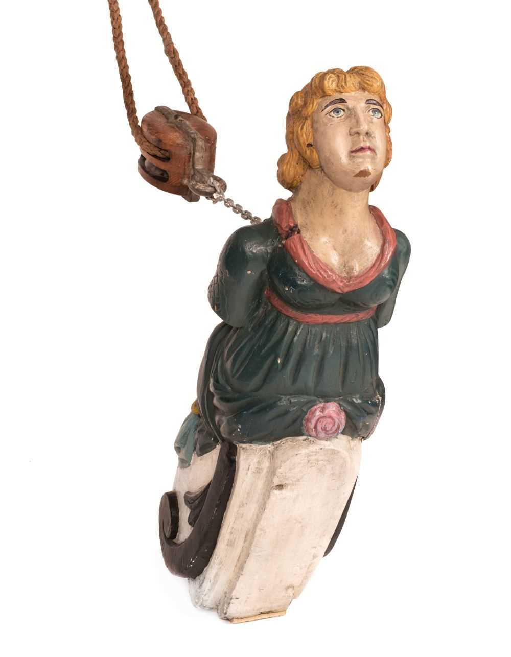 Lot 340 - Ship's Figurehead. 19th century carved figurehead
