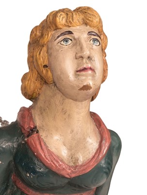 Lot 340 - Ship's Figurehead. 19th century carved figurehead