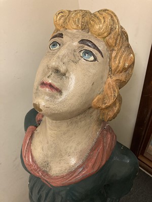 Lot 340 - Ship's Figurehead. 19th century carved figurehead