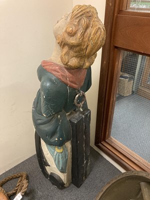 Lot 340 - Ship's Figurehead. 19th century carved figurehead
