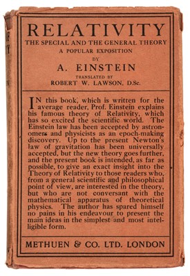 Lot 770 - Einstein (Albert). Relativity. The Special and the General Theory, 1st edition in English, 1920