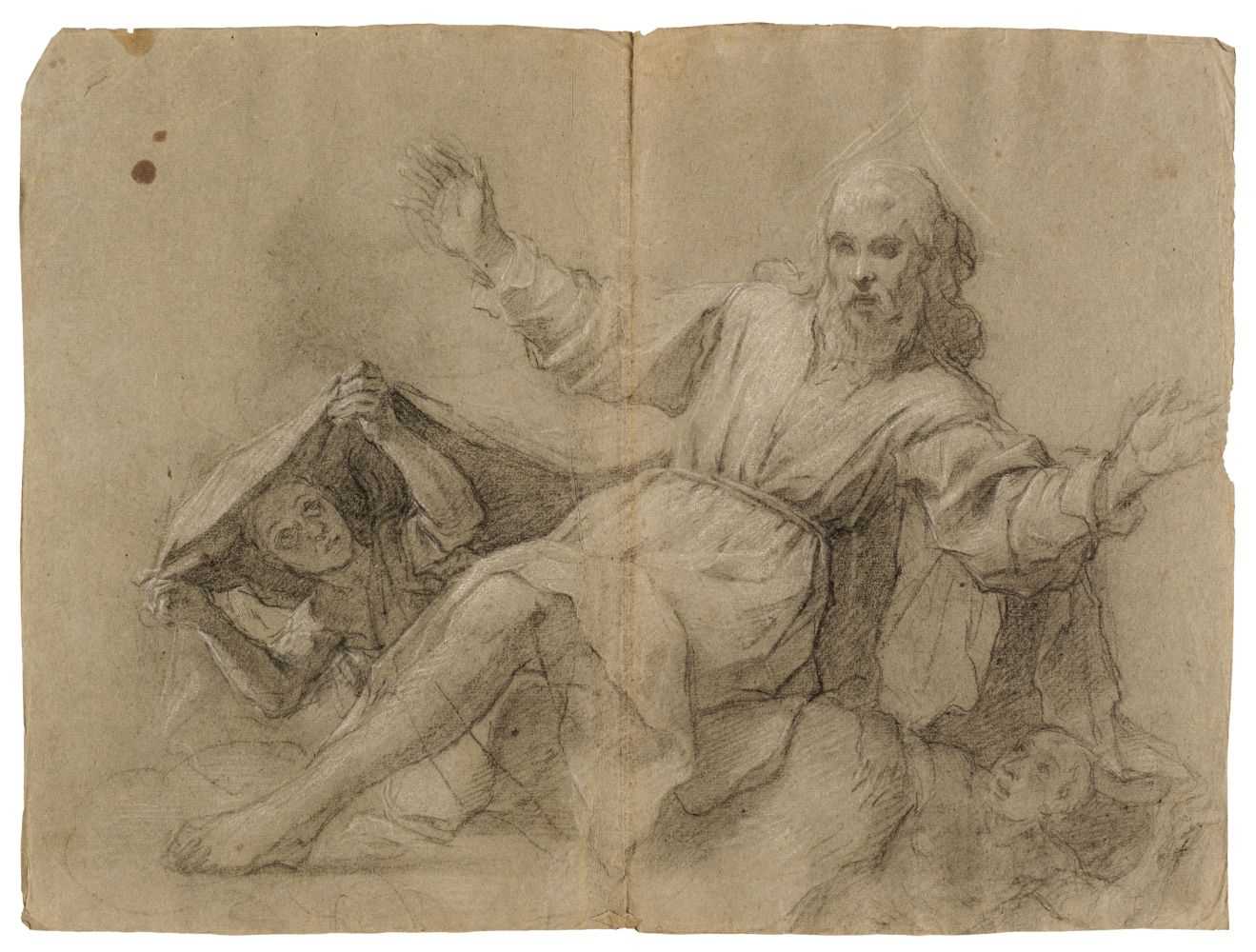 Lot 2 - Bernardi (Pietro, circa 1585/90-1623, attributed). St. Francis receiving the Stigmata, chalk