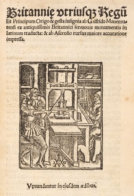 Lot 89 - Monmouth (Geoffrey of). Britannie vtriusq[ue] regu[m] et principum origo. 1517