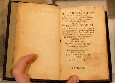 Lot 107 - Hertel (Jakob). Ta ek ton palaion kai panton sophon komikon, 1560