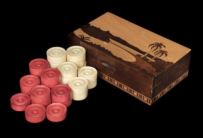 Lot 256 - Draughts. Victorian turned ivory draughts