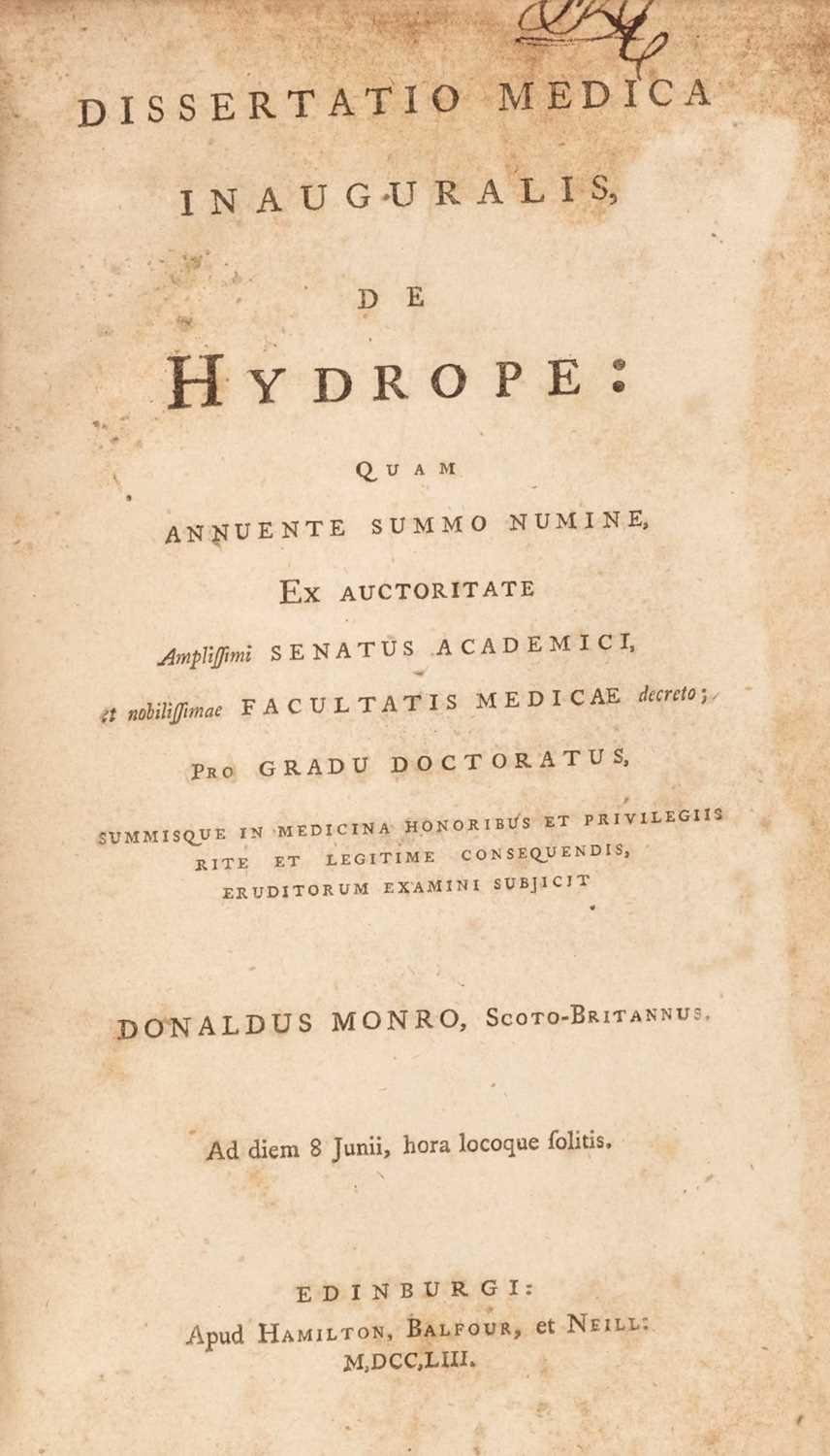 Lot 147 - Black (Joseph). Dissertatio medica inauguralis..., 1754