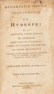 Lot 147 - Black (Joseph). Dissertatio medica inauguralis..., 1754