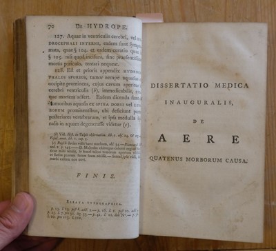 Lot 147 - Black (Joseph). Dissertatio medica inauguralis..., 1754