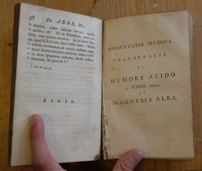 Lot 147 - Black (Joseph). Dissertatio medica inauguralis..., 1754