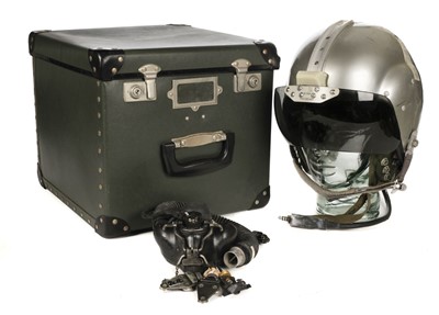 Lot 66 - Flying Helmet. An RAF bone dome flying helmet