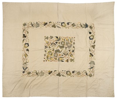 Lot 380 - Embroidered bedcover. An Arts & Crafts coverlet, early 20th century