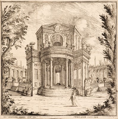 Lot 34 - Buffagnotti (Carlo Antonio, after Bibiena. Stage Sets for 'Endimione', four etchings, 1699-1710