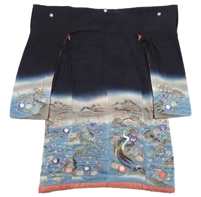 Lot 393 - Japanese. A ceremonial or theatrical uchikake, probably Meiji Period, plus one other