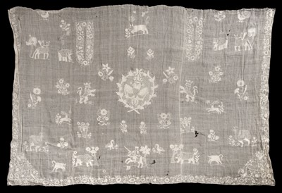 Lot 371 - Clothing. A whitework apron panel, English, circa 1720, & other whitework items