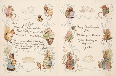 Lot 561 - Potter (Beatrix). Jemima Puddle-Duck, circa 1912, inscribed by Annie Maria Harris nee Armitt