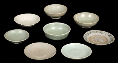 Lot 298 - Celadon. A collection of provincial Ming celadon bowls