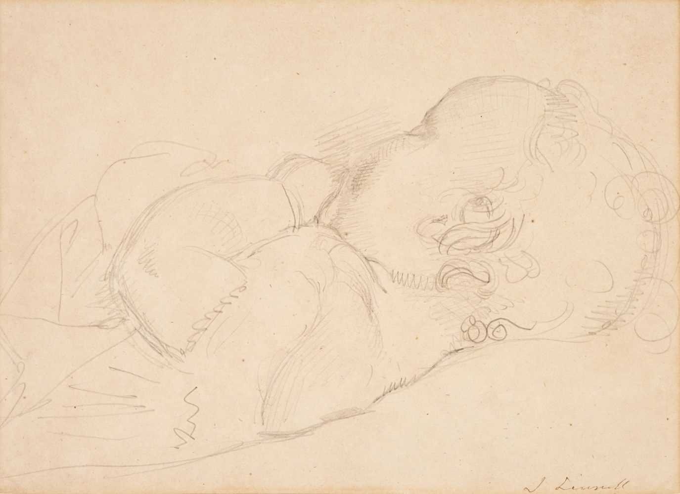 Lot 160 - Linnell (John, 1792-1882), Study of a Sleeping Baby, graphite on wove paper