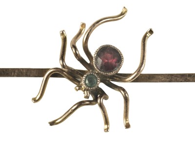 Lot 223 - Brooch. An Edwardian 9ct gold spider brooch