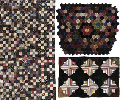 Lot 407 - Quilts.  A large piece of patchwork, 1880s, and others