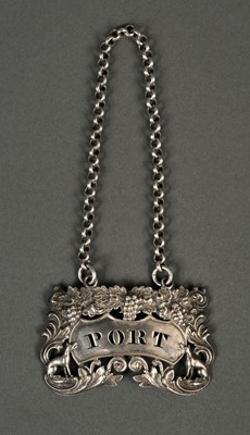 Lot 222 - Wine Label. A George IV silver wine label, London 1828