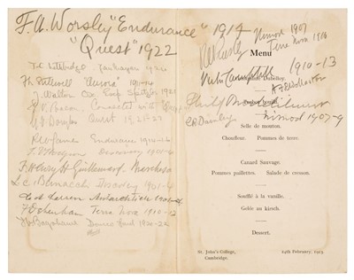 Lot 28 - Polar Menus. A group of 5 menus, 1929/59