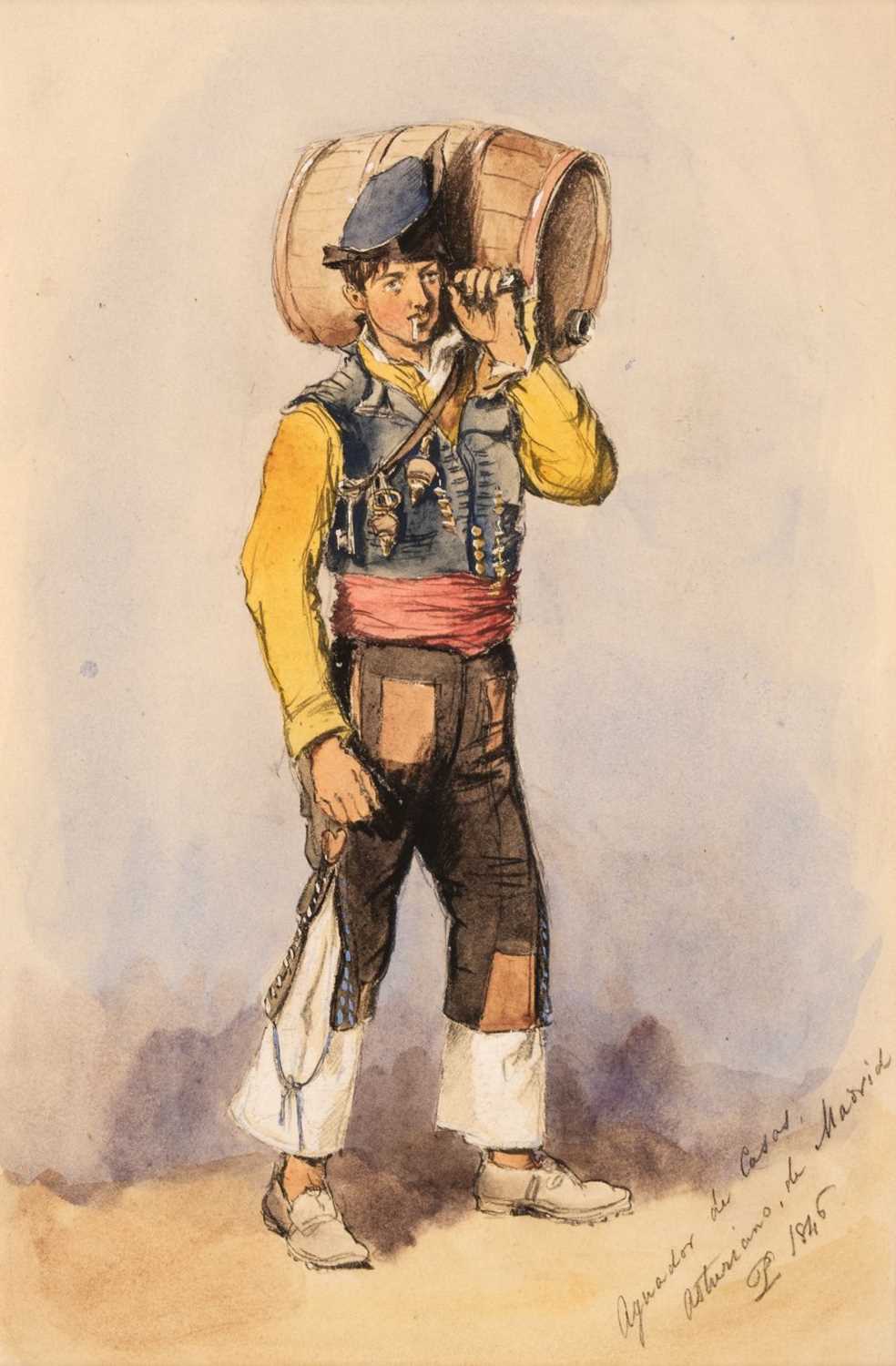 Lot 32 - Spanish costume. Four drawings depicting Spanish costumes, & 1 other