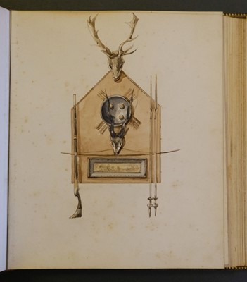 Lot 11 - D'Oyly (Charles). Armoury Book, circa 1860