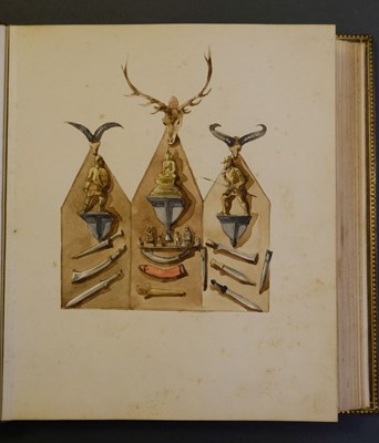 Lot 11 - D'Oyly (Charles). Armoury Book, circa 1860
