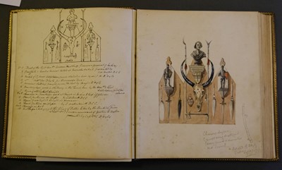 Lot 11 - D'Oyly (Charles). Armoury Book, circa 1860