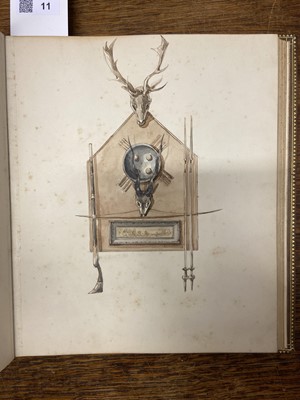Lot 11 - D'Oyly (Charles). Armoury Book, circa 1860