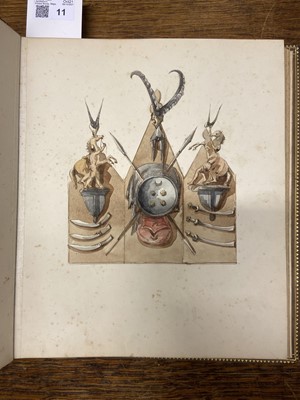 Lot 11 - D'Oyly (Charles). Armoury Book, circa 1860