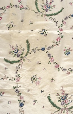 Lot 364 - Chinese. A collection of matching fragments of painted silk, late 18th/early 19th century