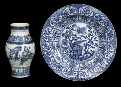 Lot 301 - Chinese Ceramics. An 18th-century dish and vase