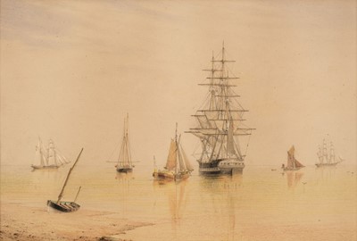 Lot 174 - Settle (William Frederick, 1821-1897). Shipping, chalk on paper