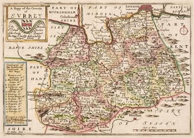 Lot 143 - Surrey. A collection of 10 maps, 17th & 18th century