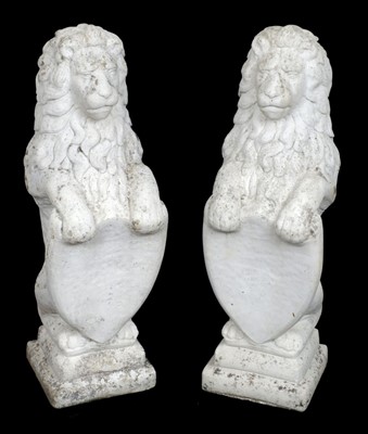 Lot 258 - Lions. A pair of reconstituted stone lions